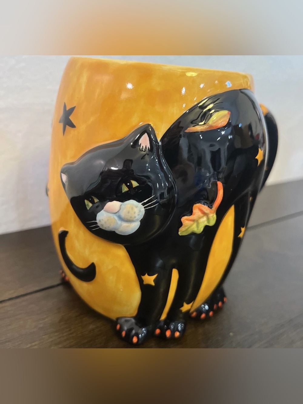 Black Cat Mug Susan Winget Halloween Jumbo Size Stars Moon - Picture 3 of 9